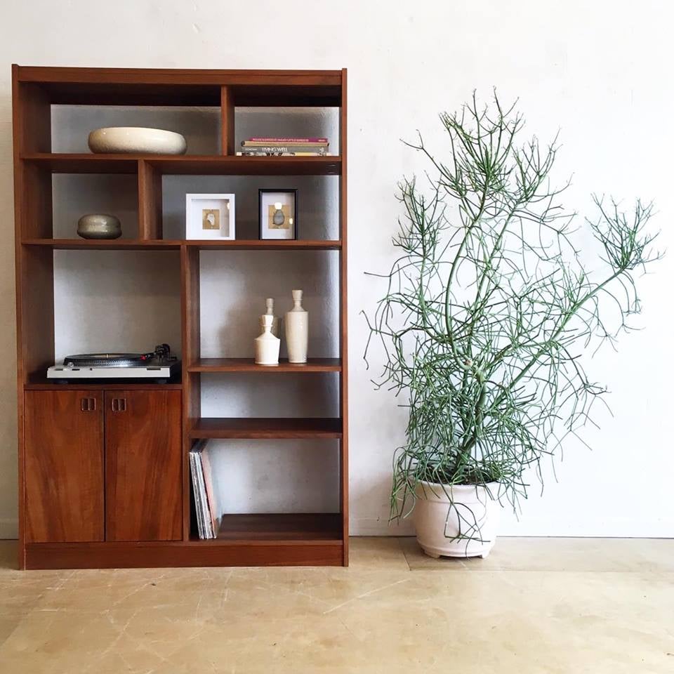 MidCentury Walnut Shelving Unit Home and Closet Vintage