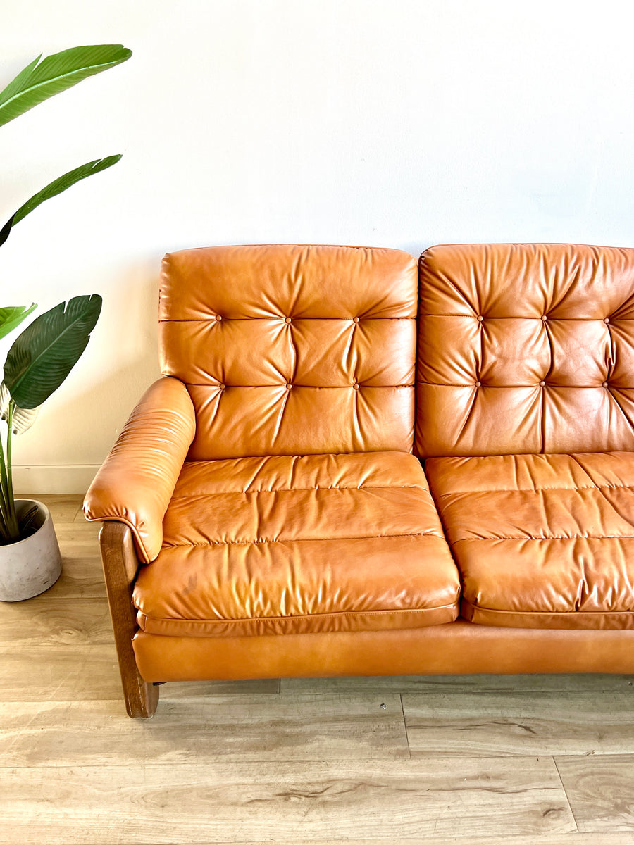 Vintage Vegan leather Sofa Home and Closet Vintage