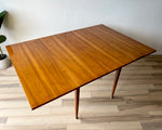 Vintage Mid Century Wood Top Dining Table with Hidden Leaf