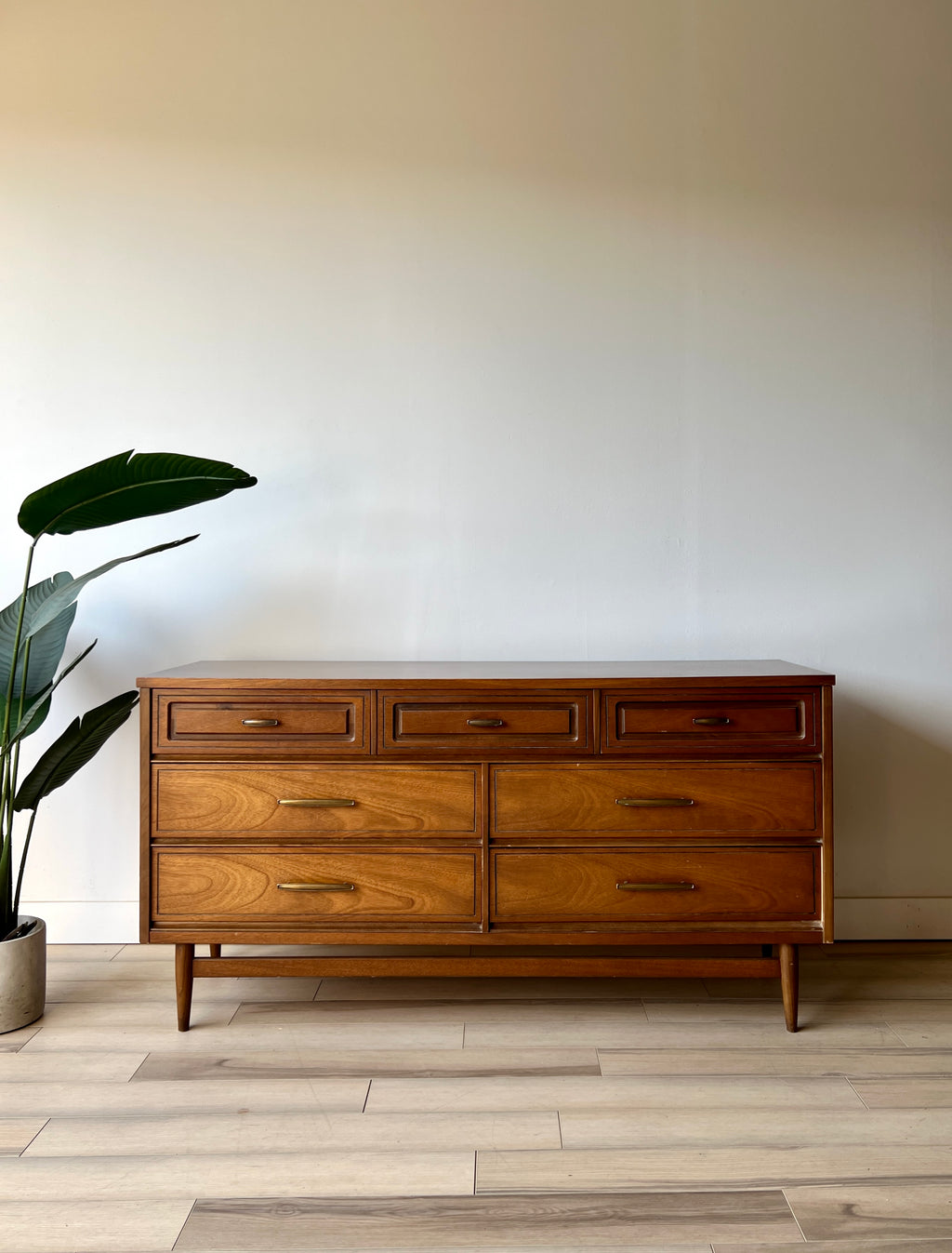 Vintage Mid Century Six Drawer Dresser