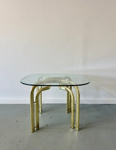 Vintage Brass Finish End Table