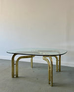 Vintage Brass Finish Coffee Table