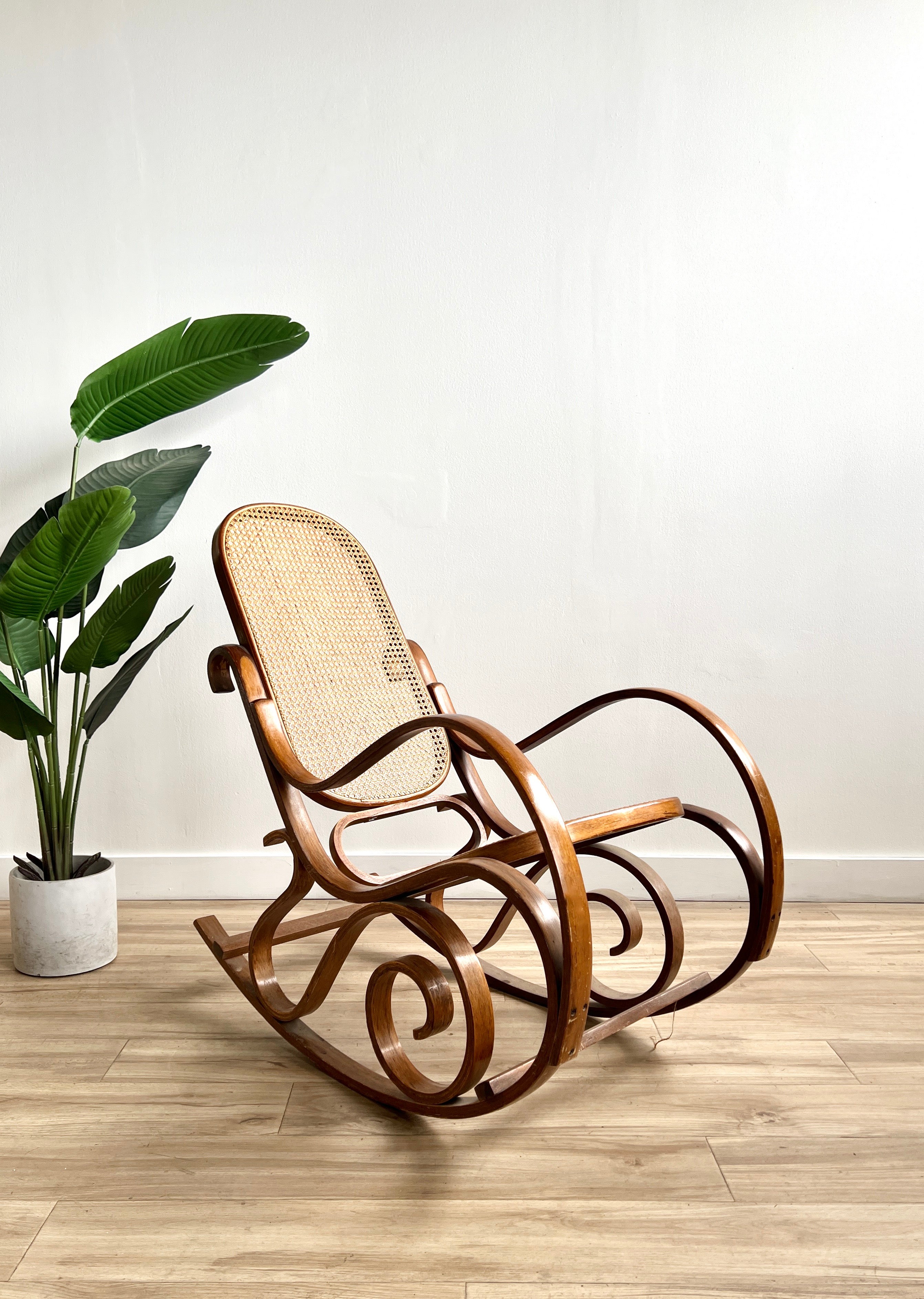 Vintage Cane Rocking Chair – Home and Closet Vintage