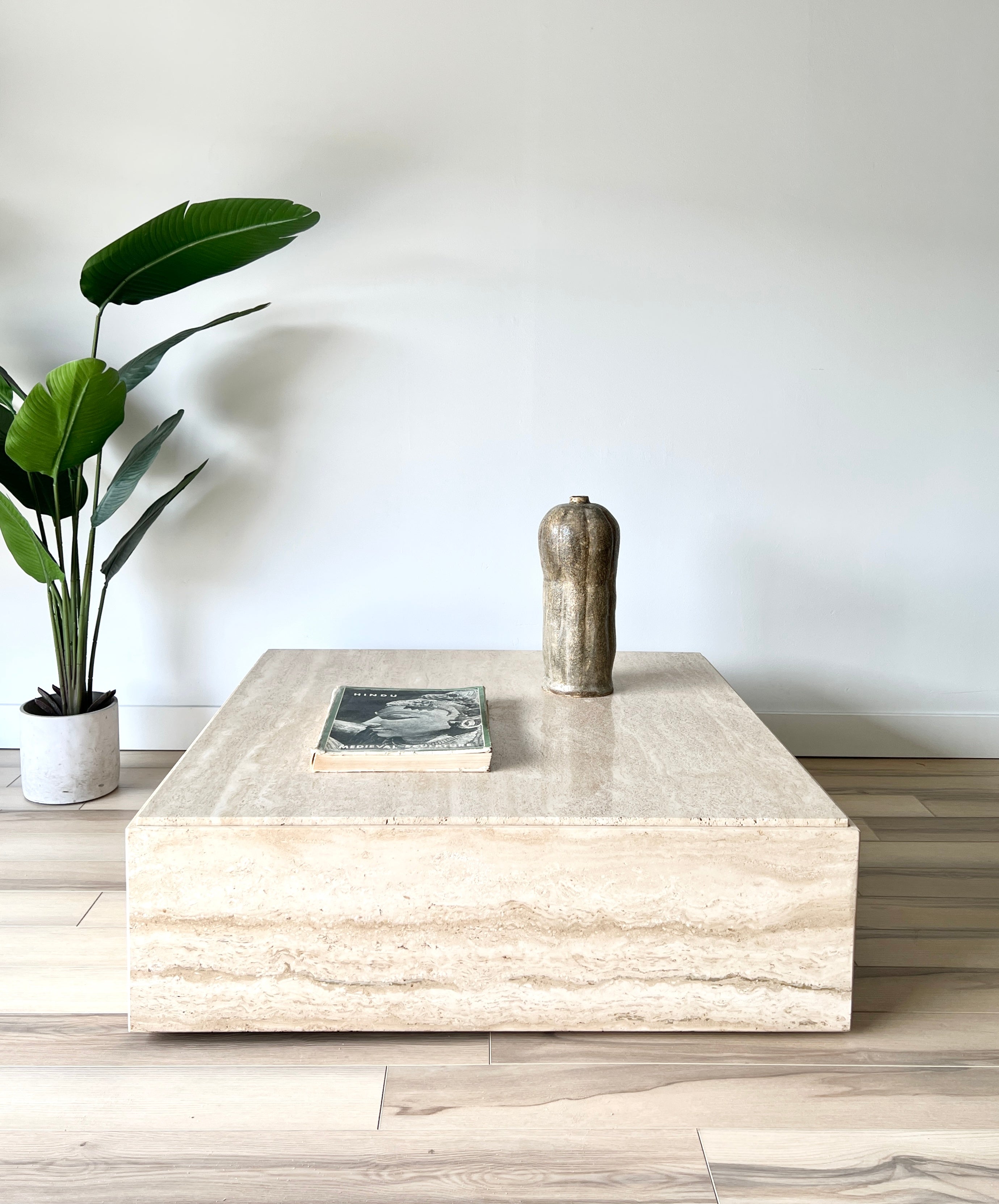 Vintage Large Italian Travertine Marble Coffee Table – Home and Closet ...