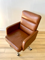 Vintage Mid Century Full Leather Desk Chair