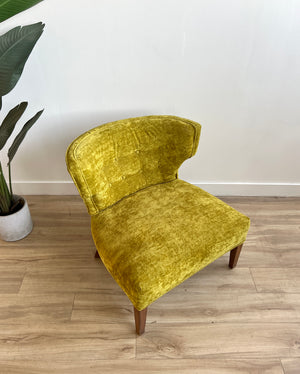 Vintage Mid Century Velvet Slipper Chair
