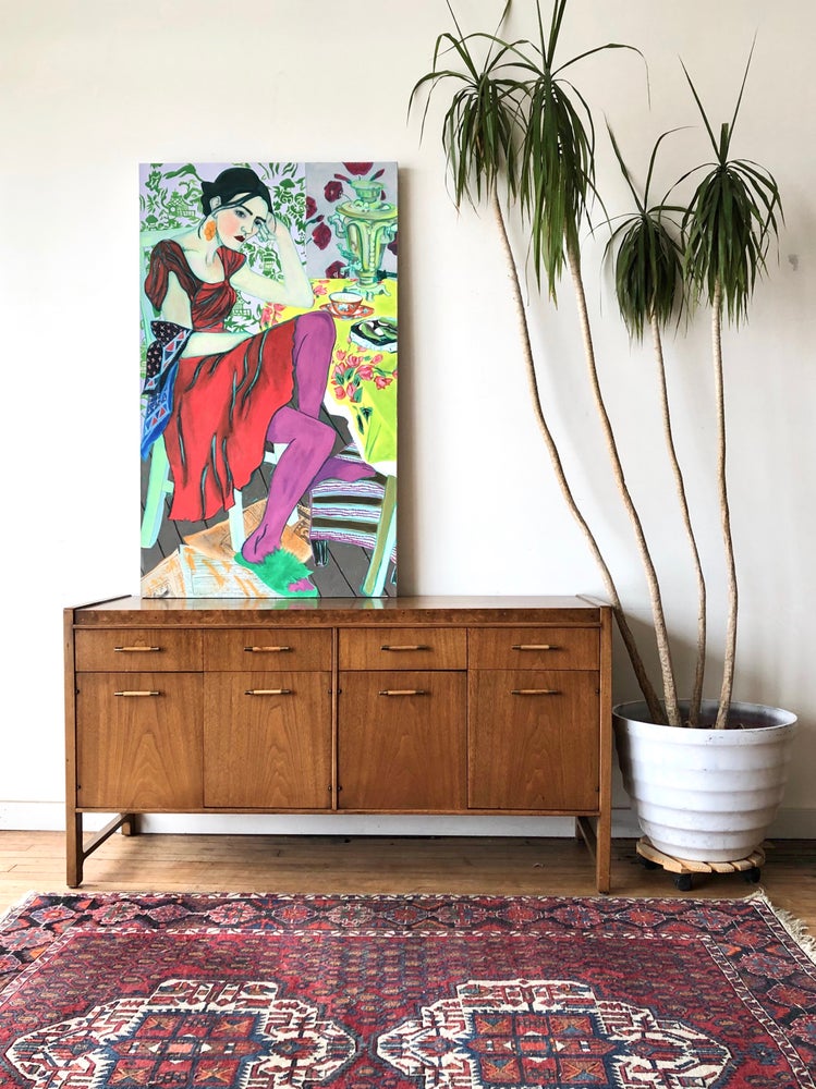 Mid-Century Credenza with Wood Top