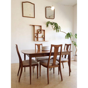 Mid-Century Dining Set with Two Leaves and Four Chairs