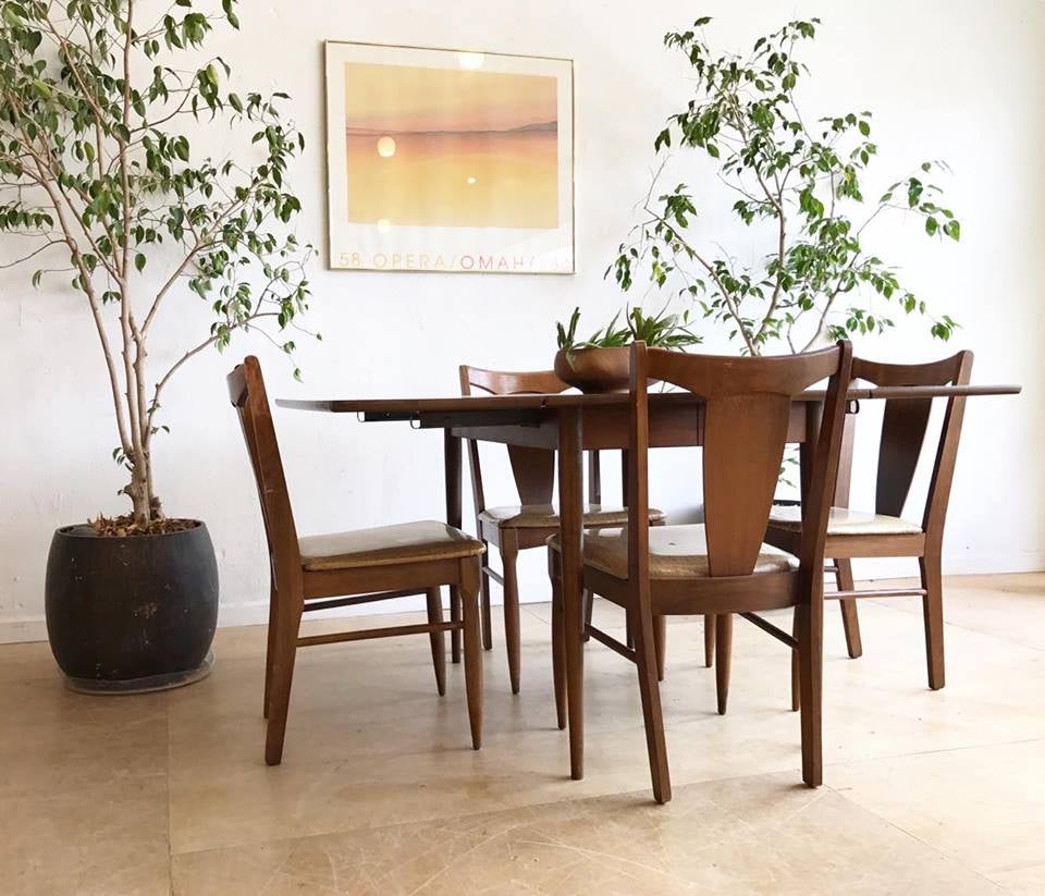 Vintage Dining Set with Four Chairs