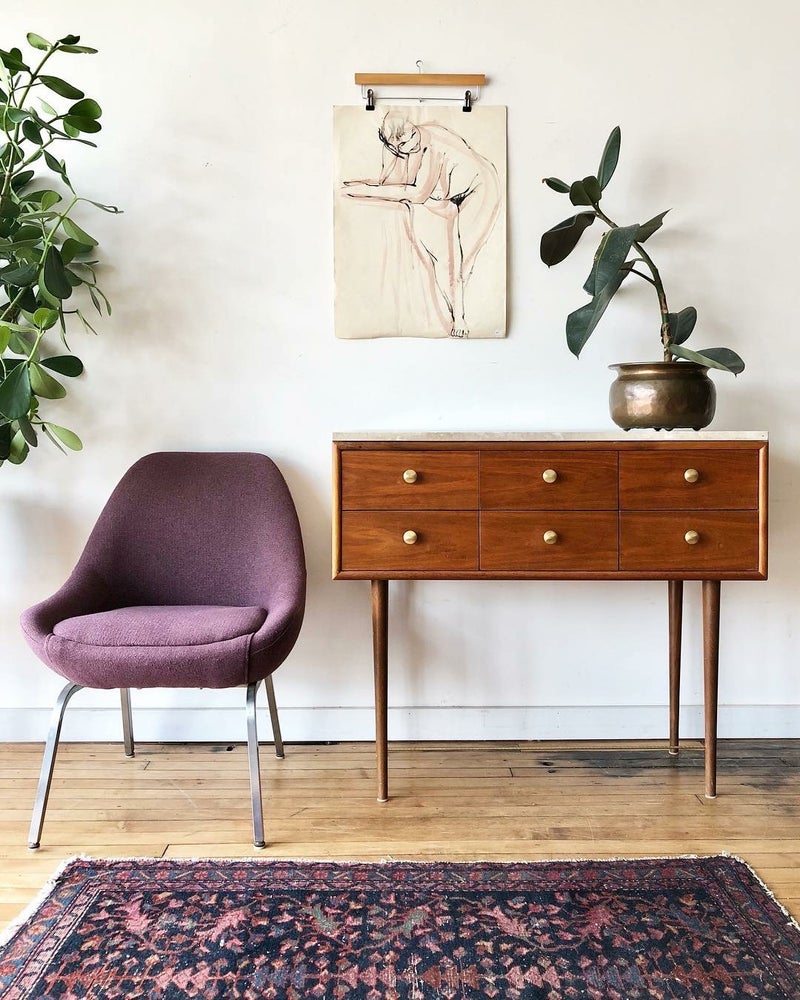 Mid-Century Hairpin Leg Console