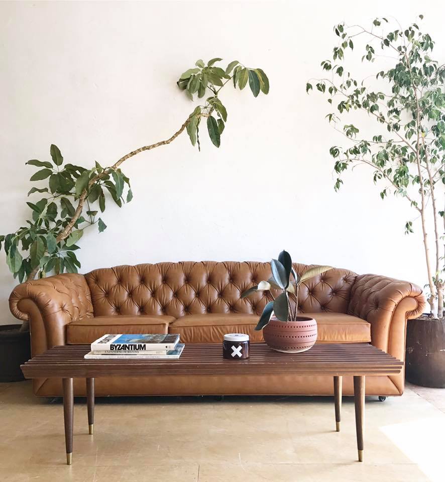 Vintage Chesterfield Style Leatherette Sofa