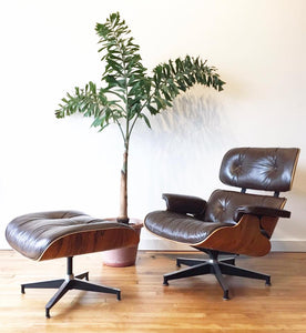 Eames Herman Miller Lounge Chair & Ottoman in Rosewood & Leather