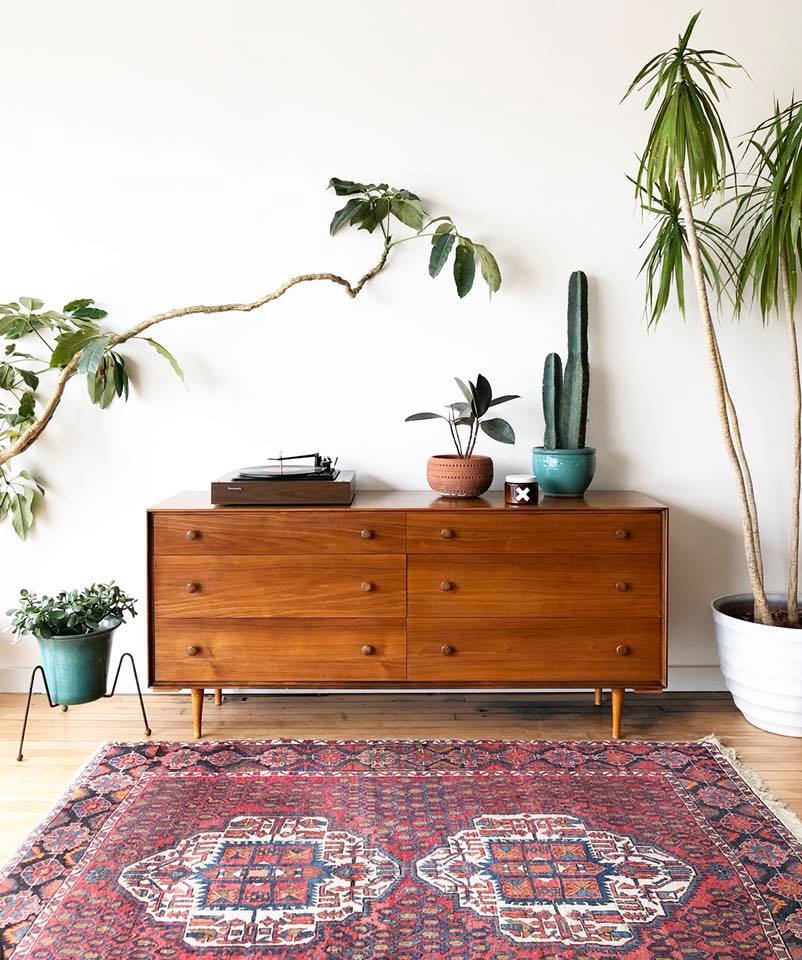 Mid-Century Six Drawer Wood Top Dresser