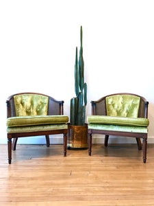 Vintage Cane Chairs in Green