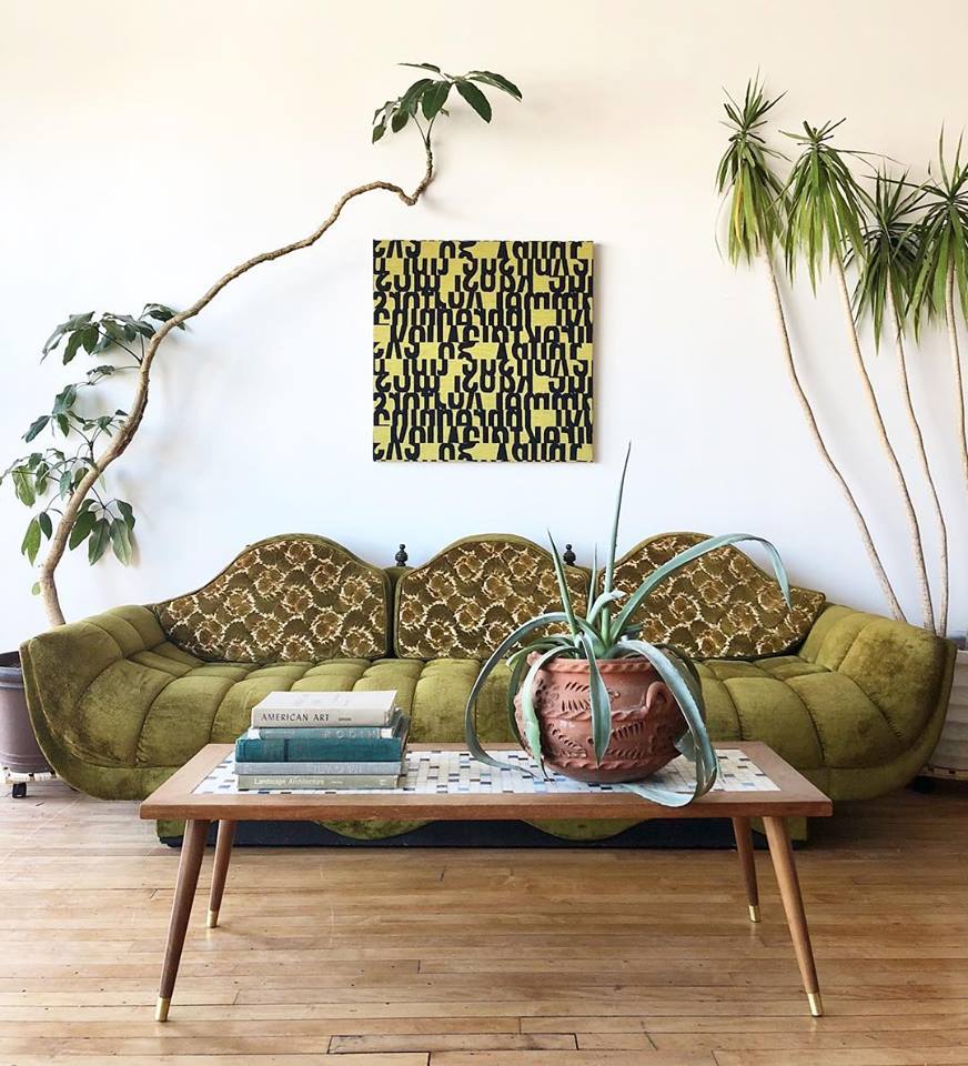 Vintage 1960's Moroccan Style Sofa in Green