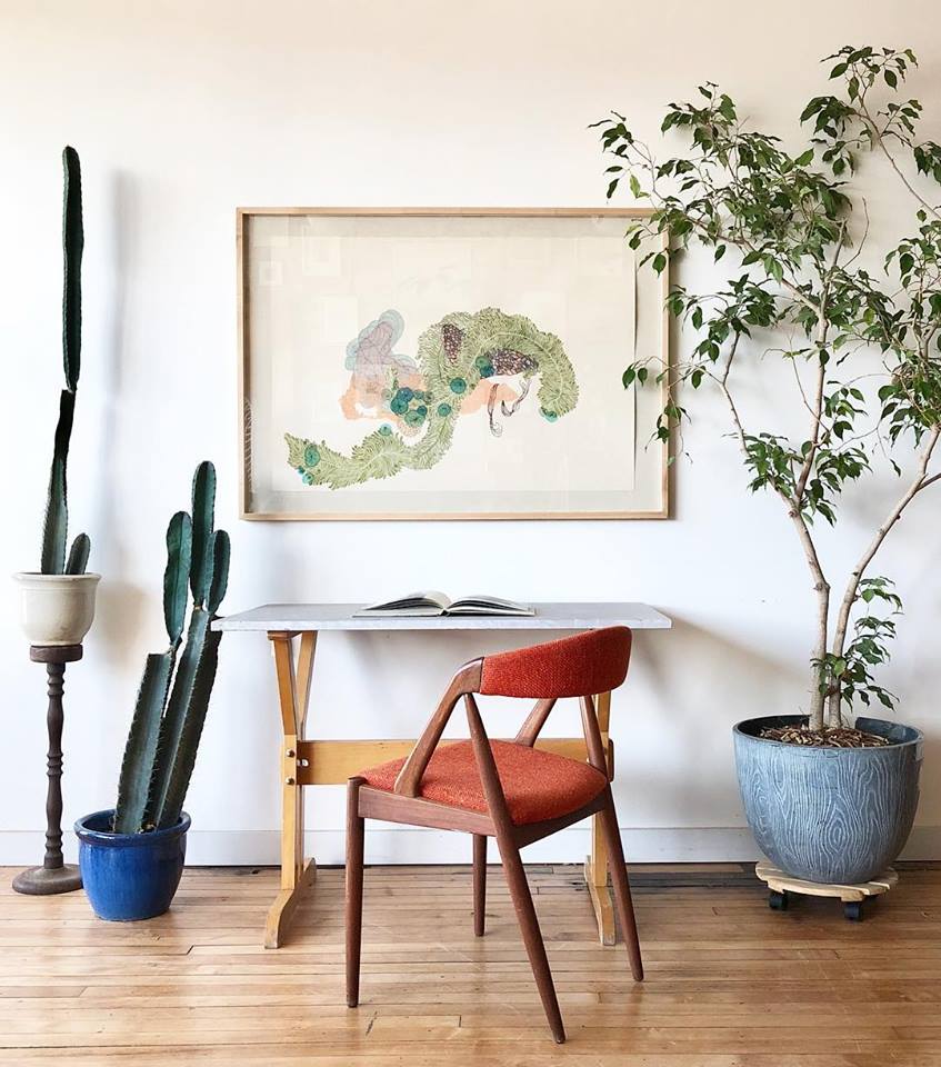 Vintage Stone Top Desk