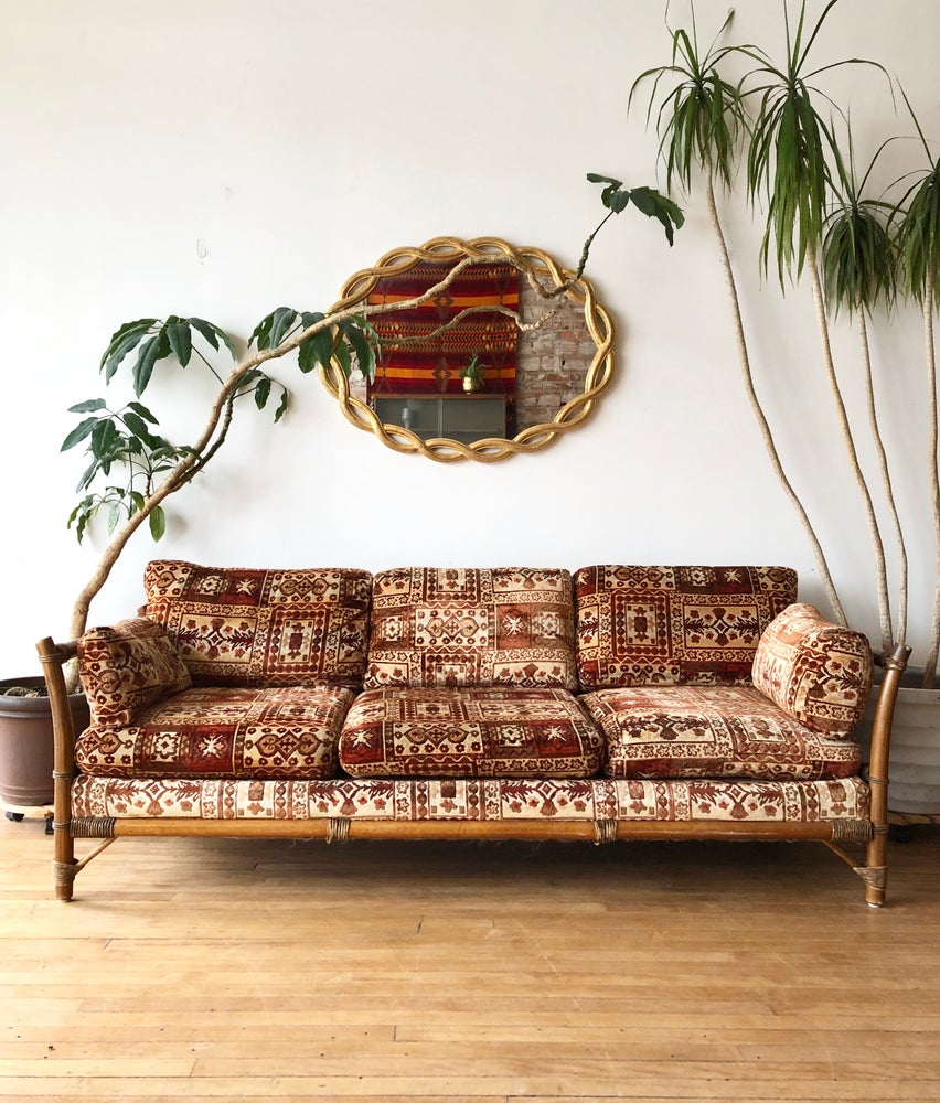 Vintage Moroccan Style Sofa in Orange
