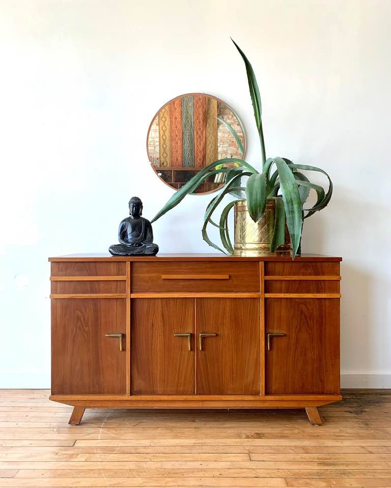 Wood Top Mid-Century Credenza