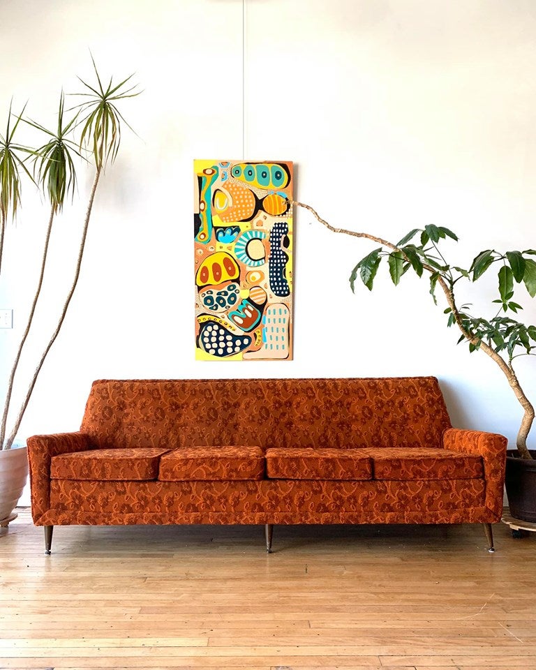 Mid-Century Sofa in Orange