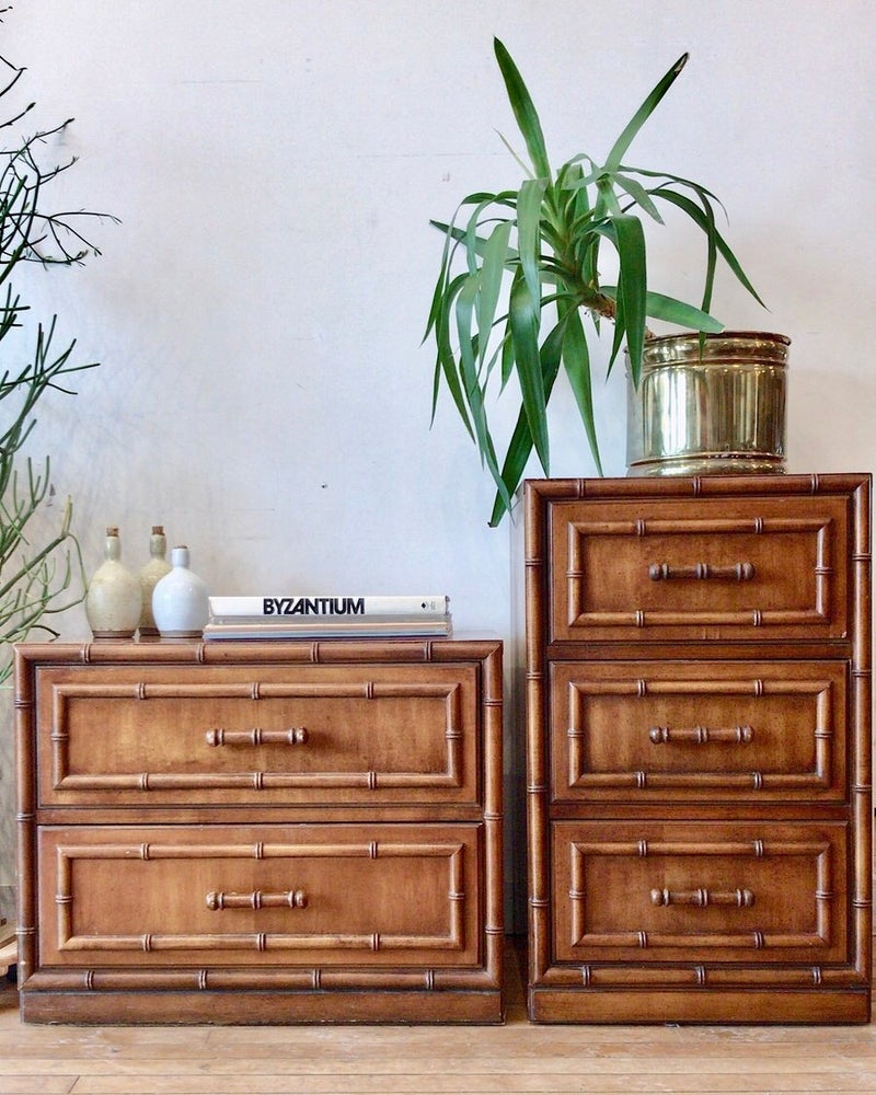 Mid-Century Bamboo Side Tables