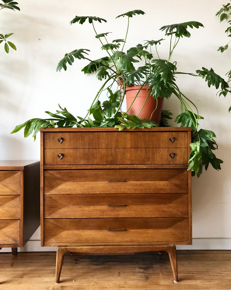 Mid-Century Wood Top Four Drawer Dresser