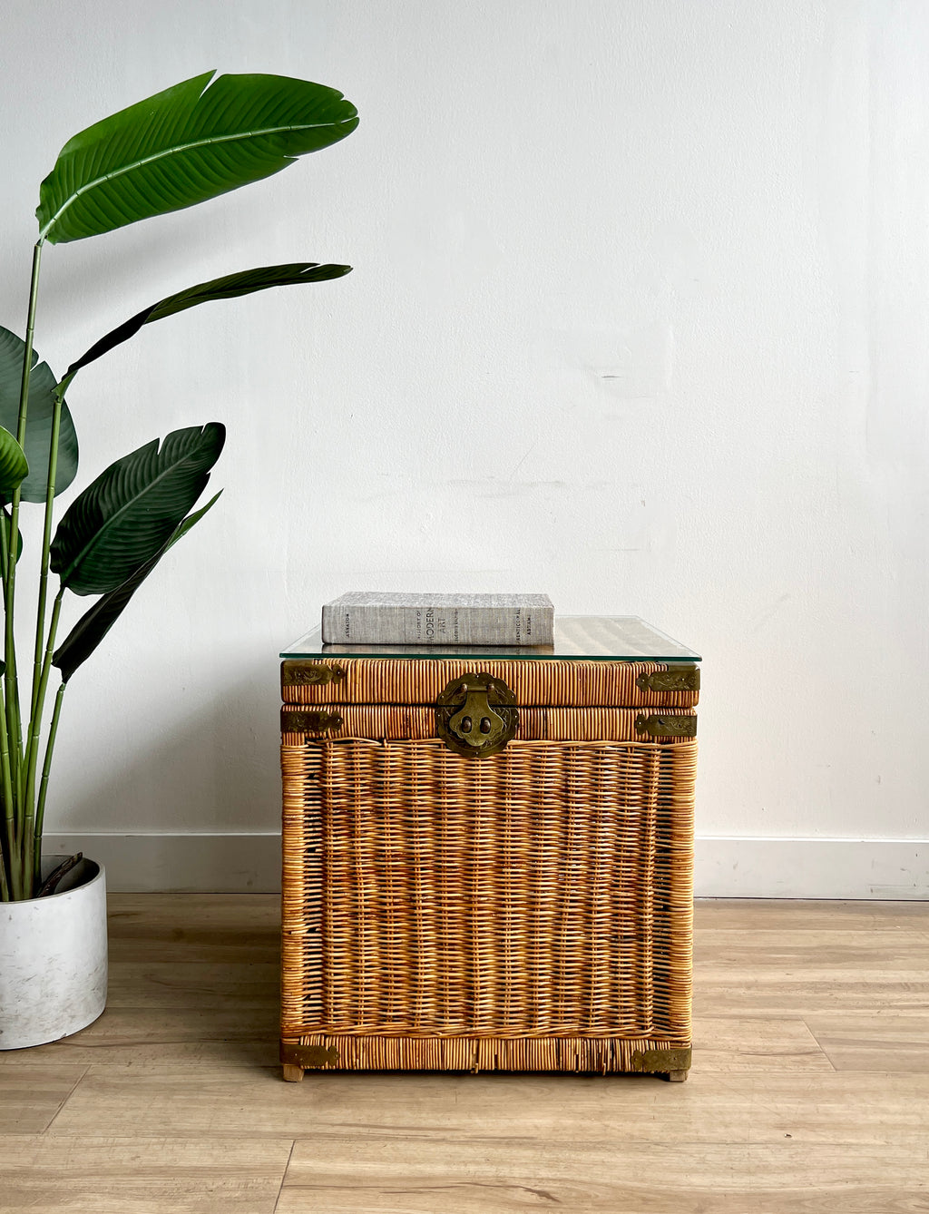 Vintage Wicker Coffee Table / End Table / Nightstand