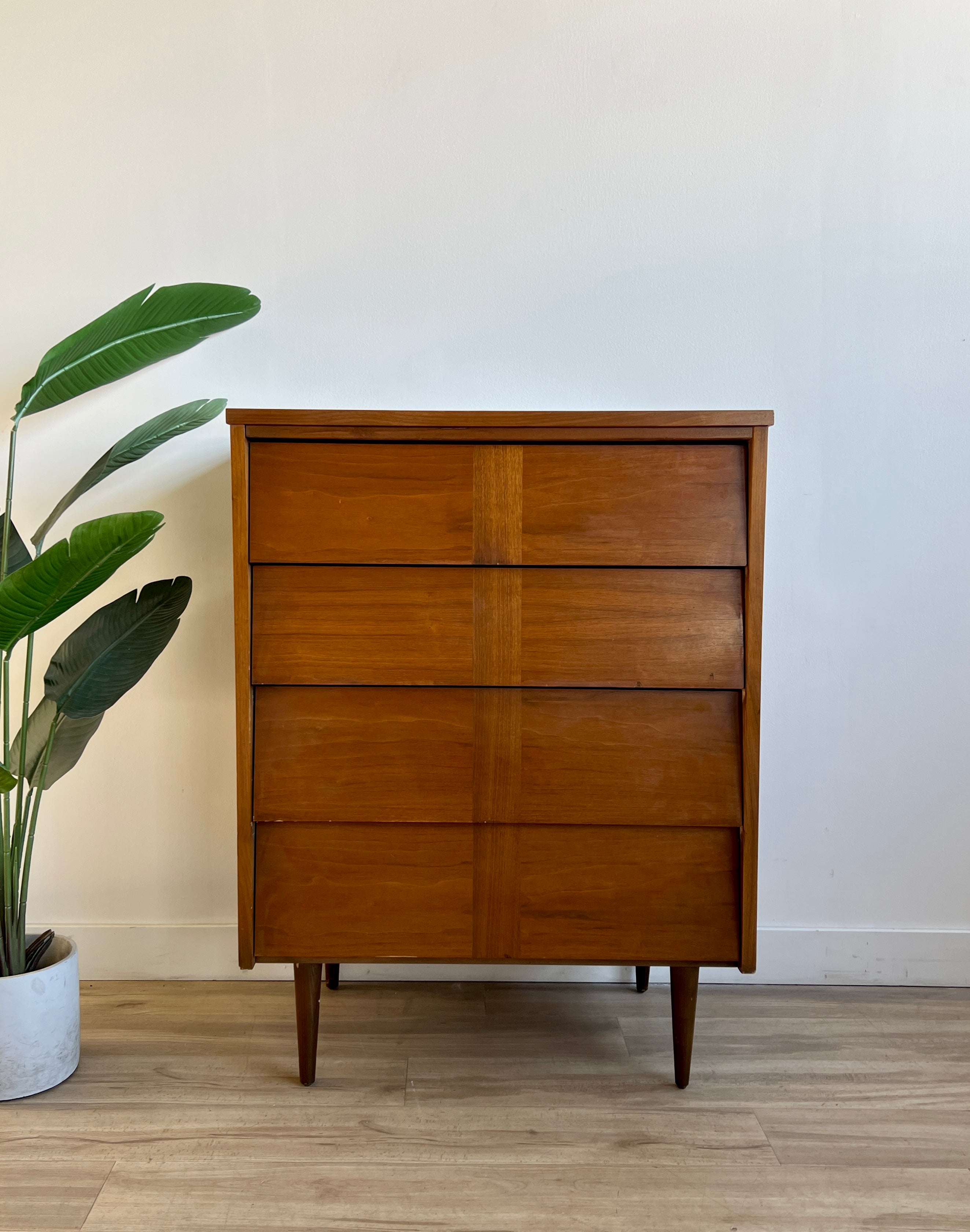 Vintage Mid Century Four Drawer Dresser