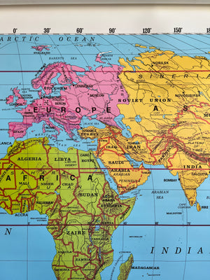 Large Vintage World Map