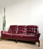 Vintage Mid Century Vegan Leather Sofa