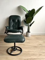 Vintage Green Lounge Chair & Ottoman