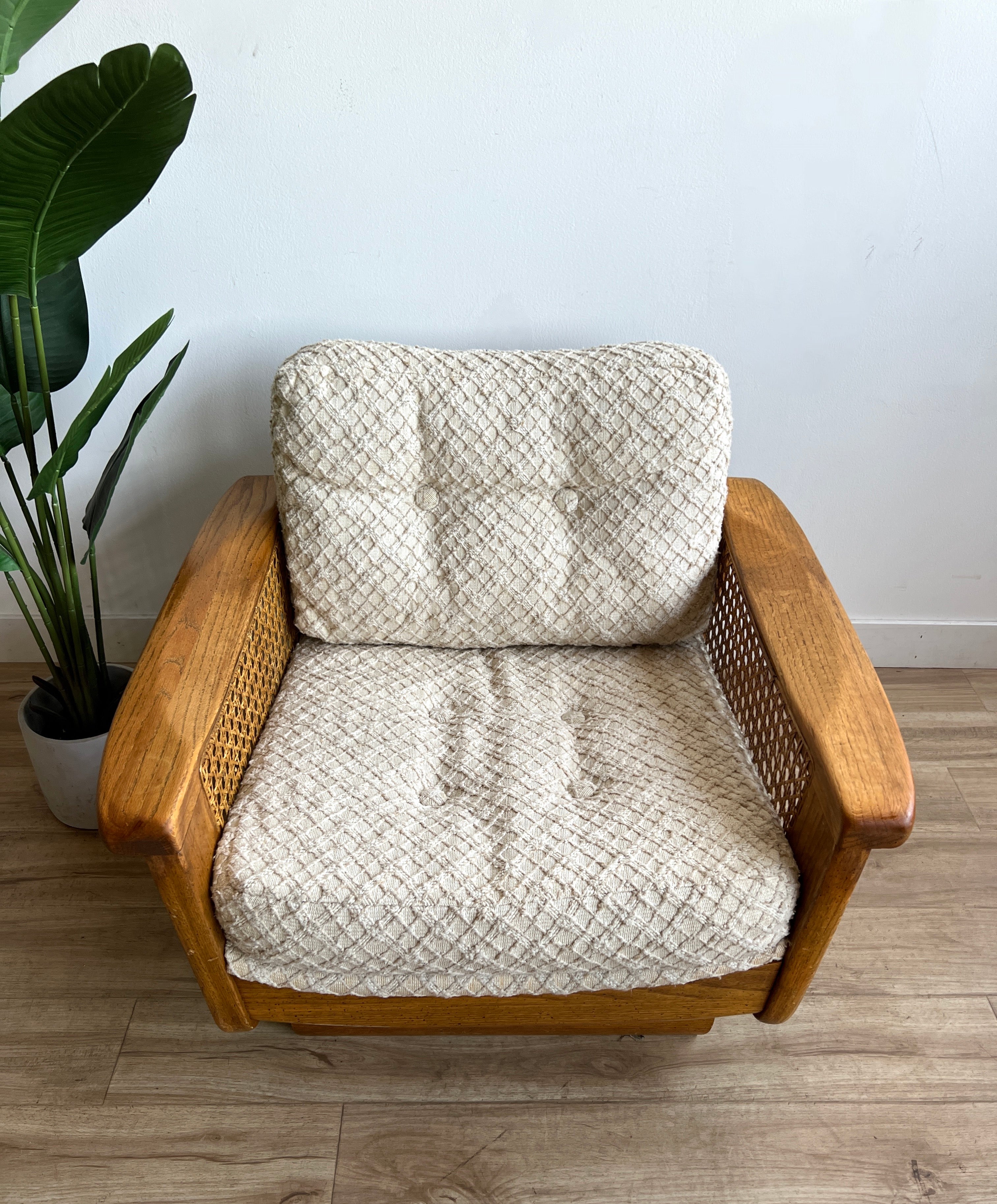 Vintage Lounge Chair with Cane Detail