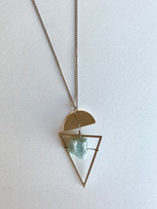 Rough Amazonite Necklace in Gold
