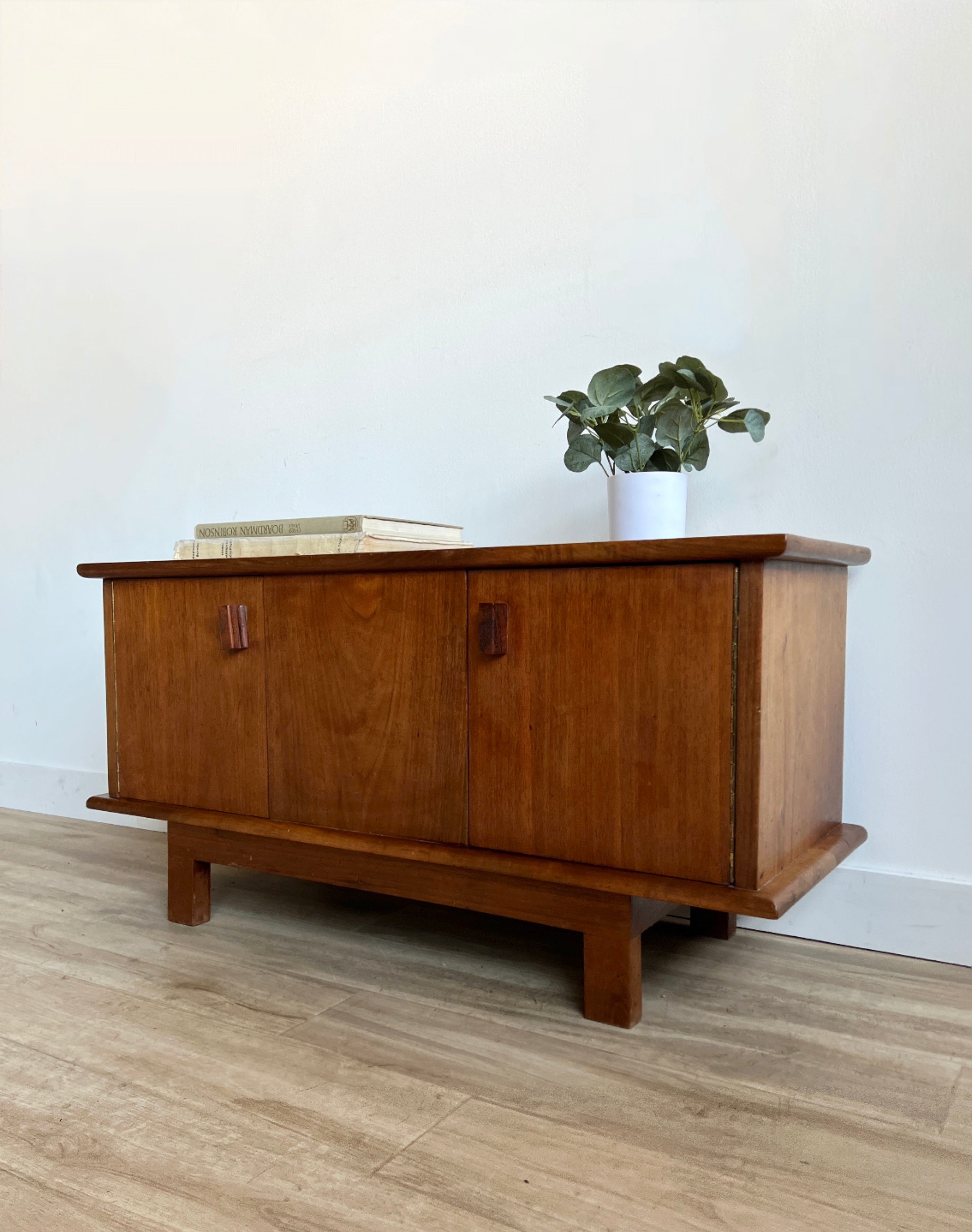 Vintage Mid Century Solid Walnut Credenza