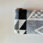 Small Accessory Bag in Leather & Wool