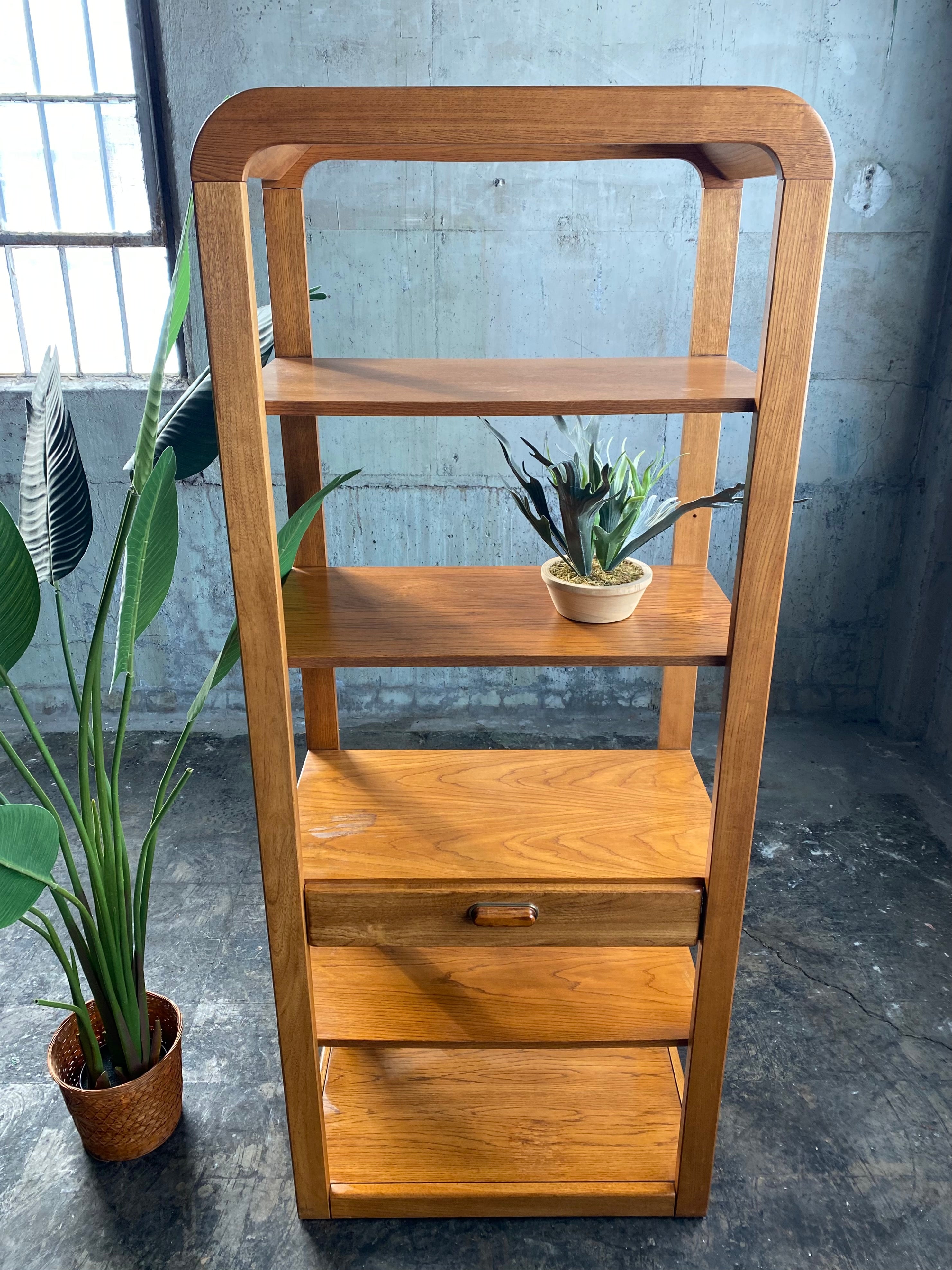 Vintage Etagere Shelving Unit with Drawer