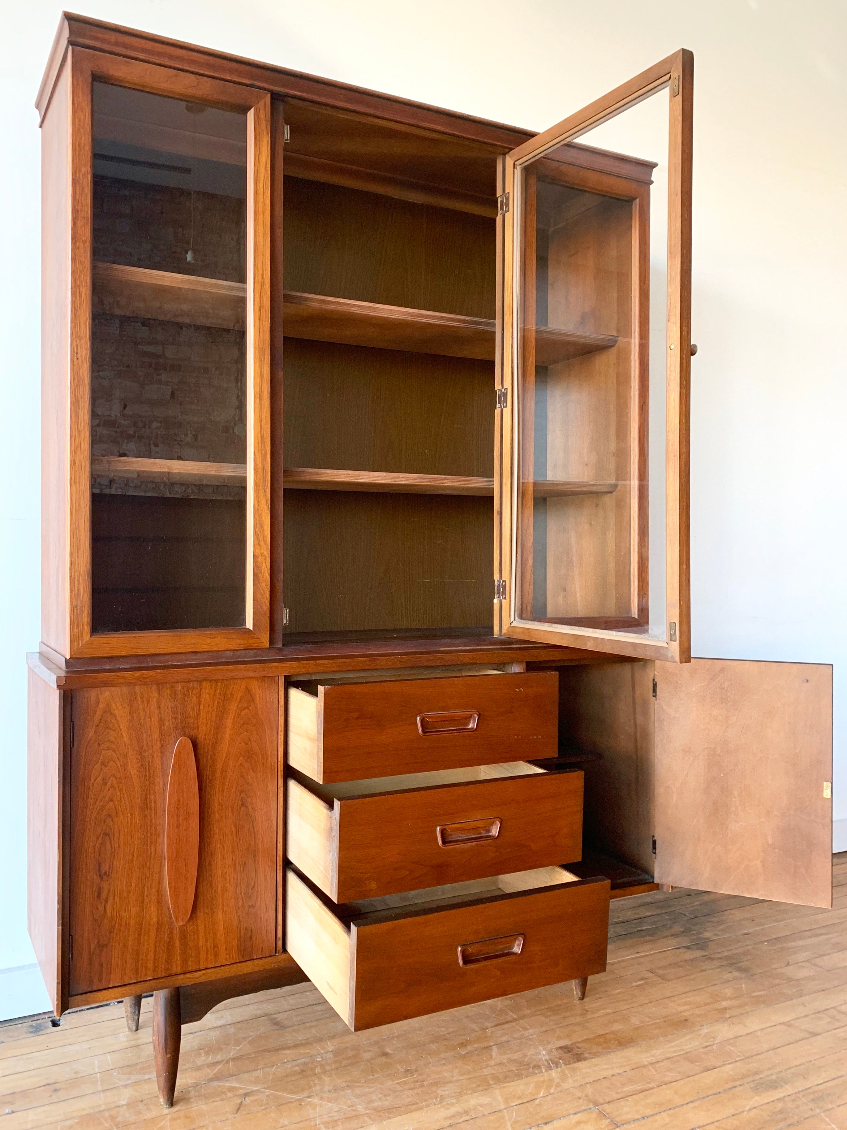 Mid-Century Hutch with Surfboard Detail