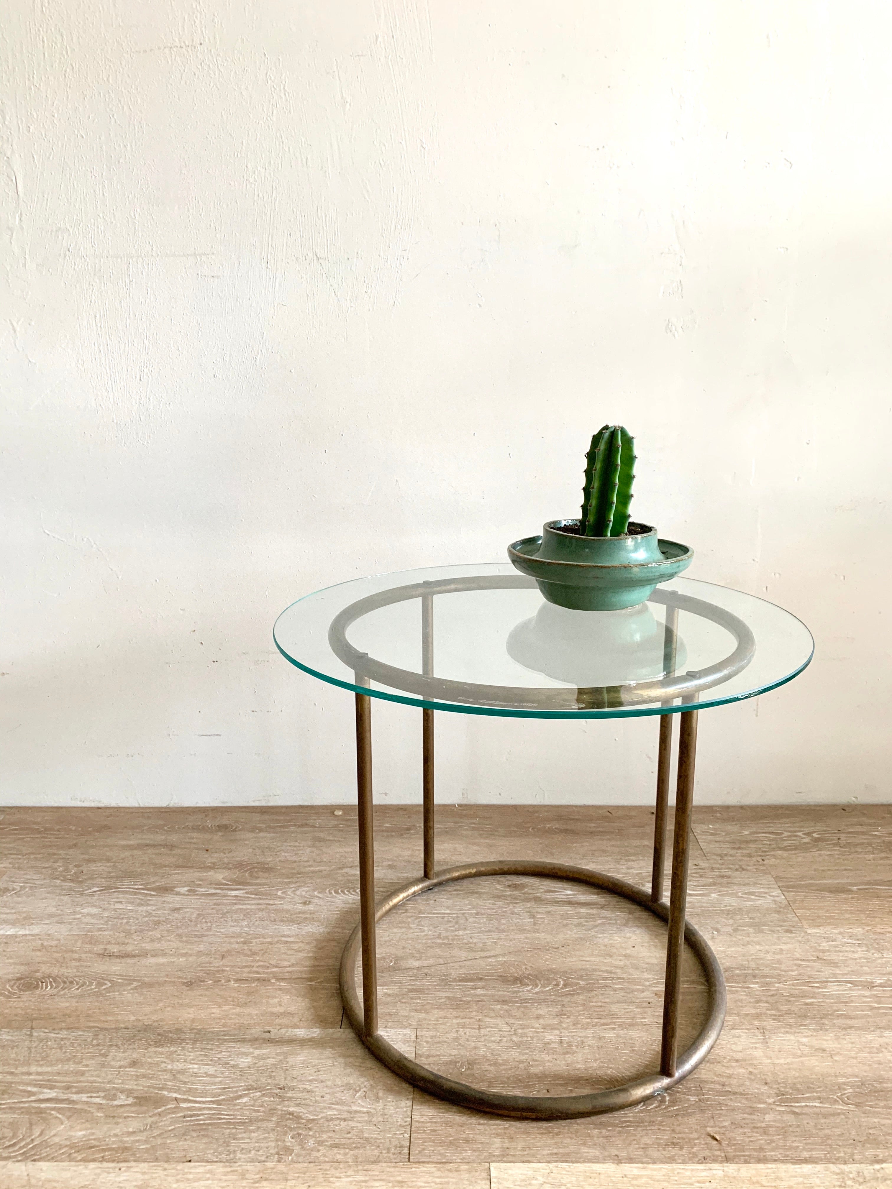 Vintage Brass Tube Small Table