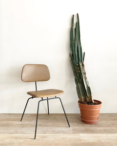 Mid-Century Chair in Moss Leather