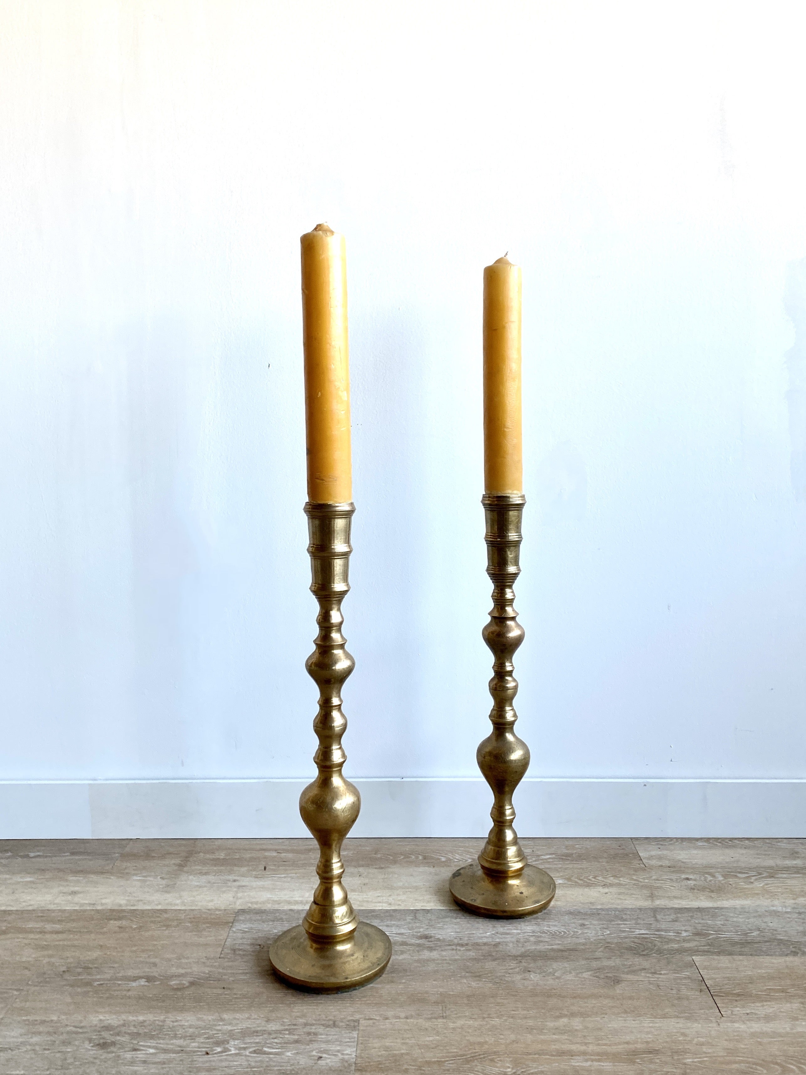 Vintage Extra Large Brass Candlesticks