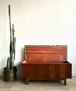 Vintage Mid Century Lane Bench / Cedar Chest with Upholstered Pendleton Top