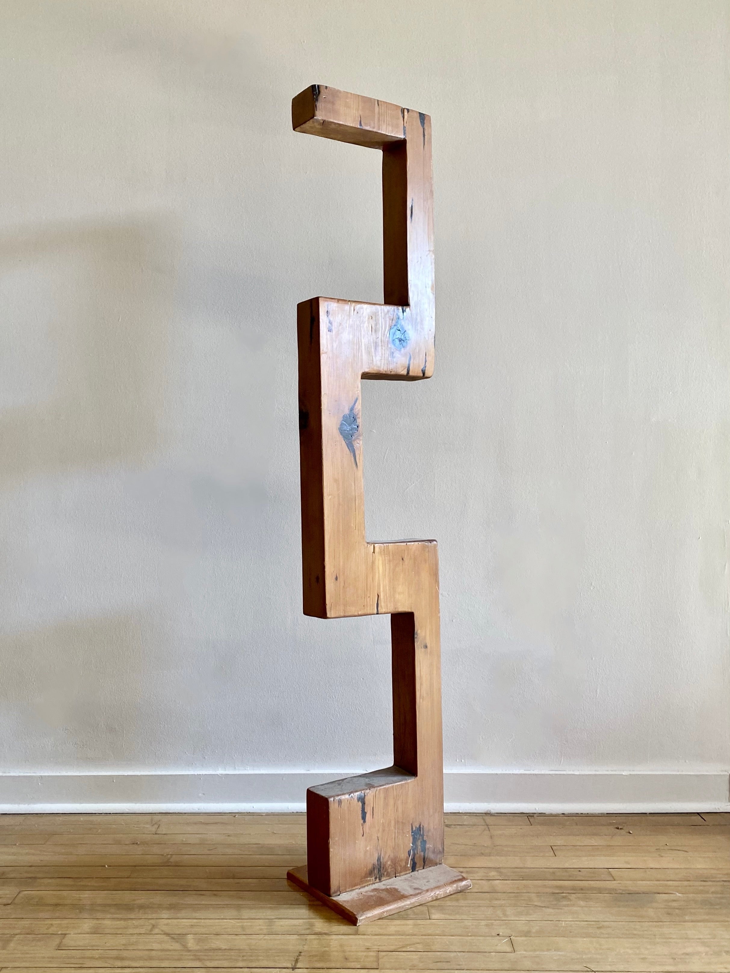 Tall Vintage Wood Sculpture