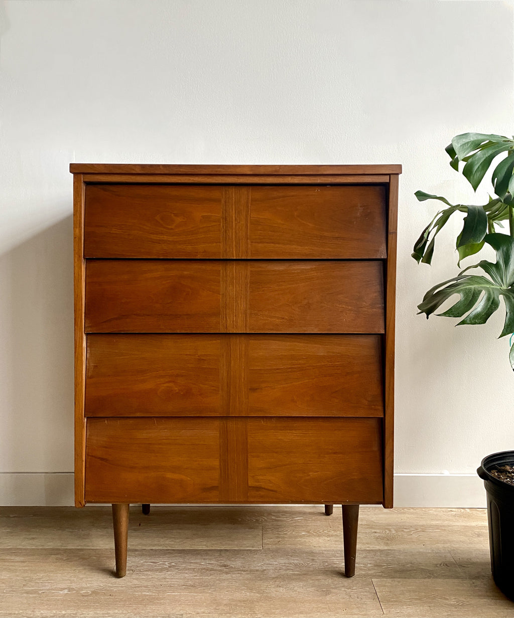 Vintage Mid Century Four Drawer Dresser