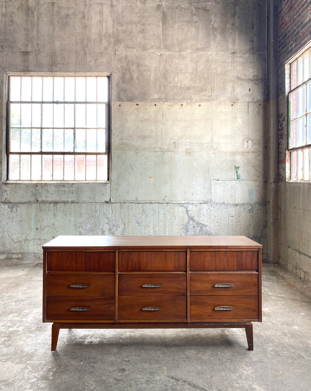 Nine Drawer Vintage Mid-Century Dresser