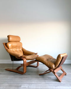 Vintage Rosewood Lounge Chair in Leather