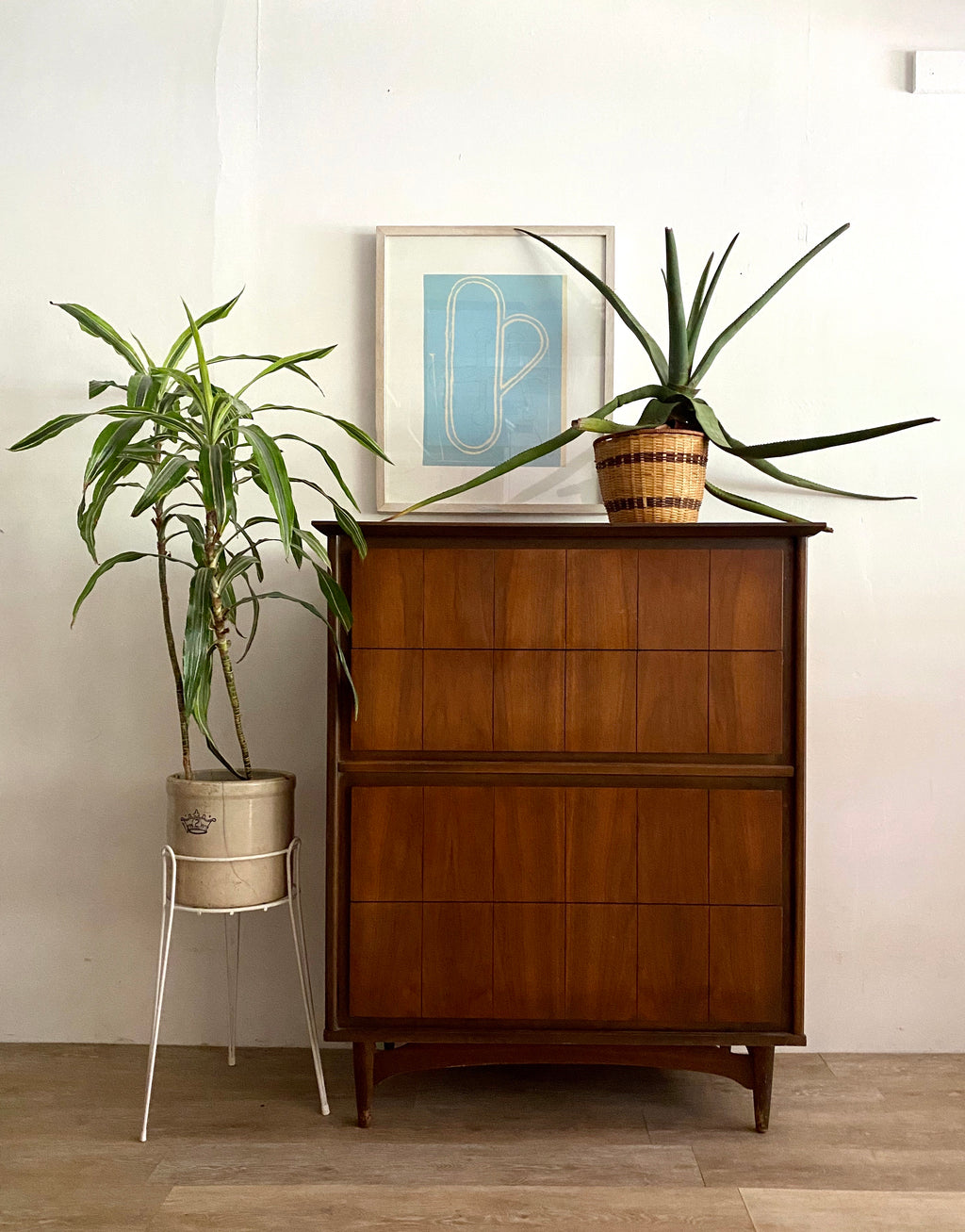 Tall Mid-Century Dresser with Four Drawers
