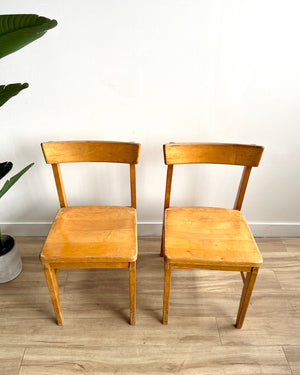Pair of Vintage Maple Chairs