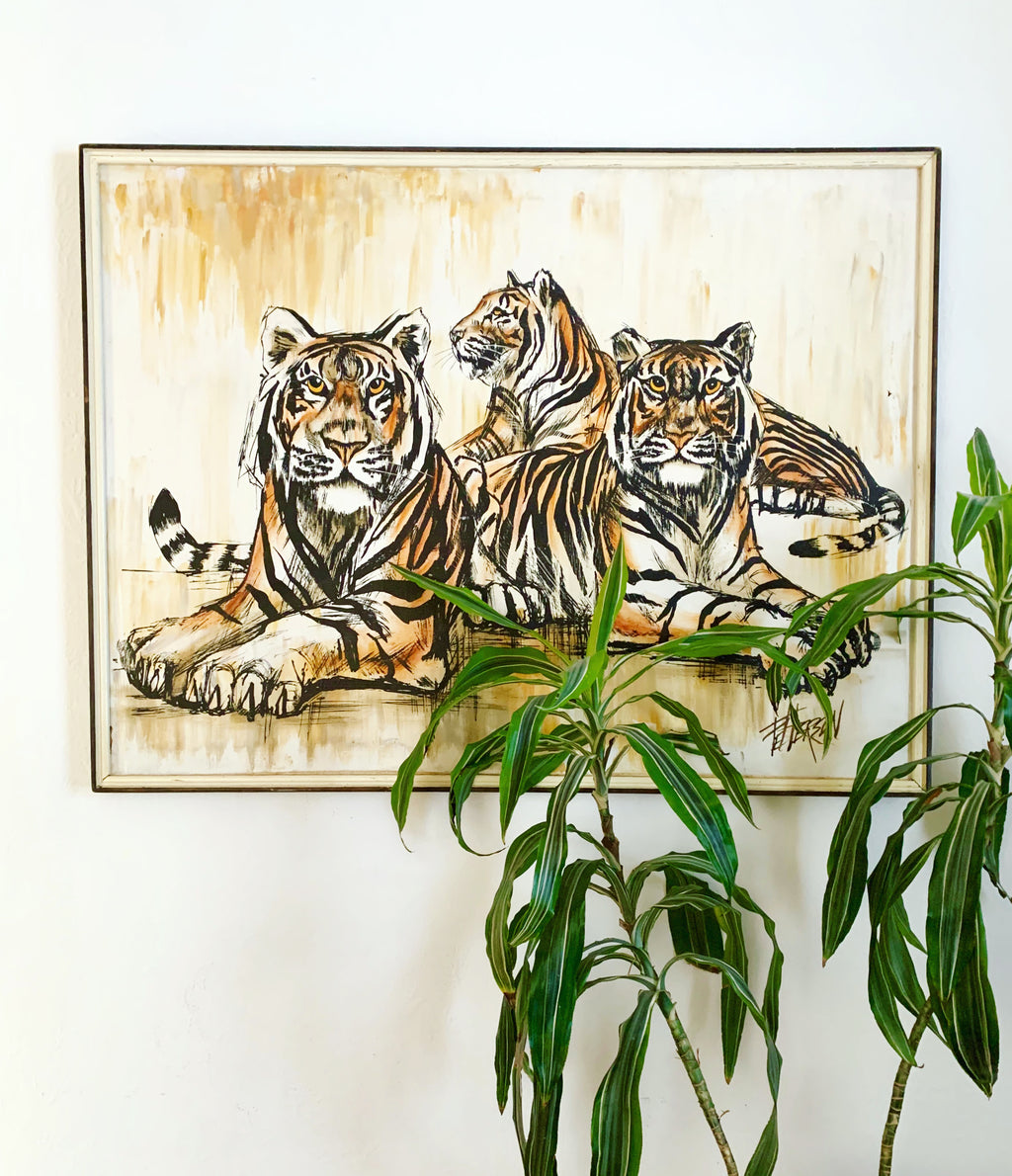 Vintage Tiger Painting