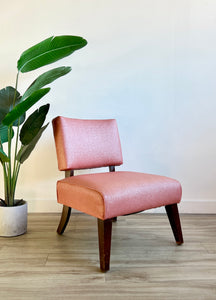 Vintage Mid Century Accent Chair in Pink