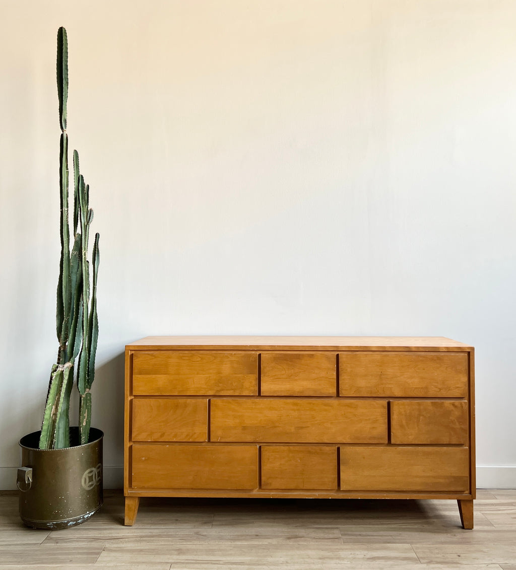 Vintage Mid Century Eight Drawer Dresser