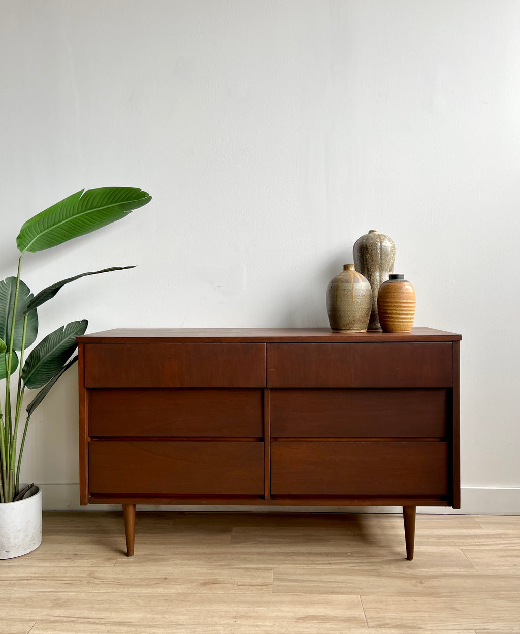 Vintage Mid Century Six Drawer Dresser